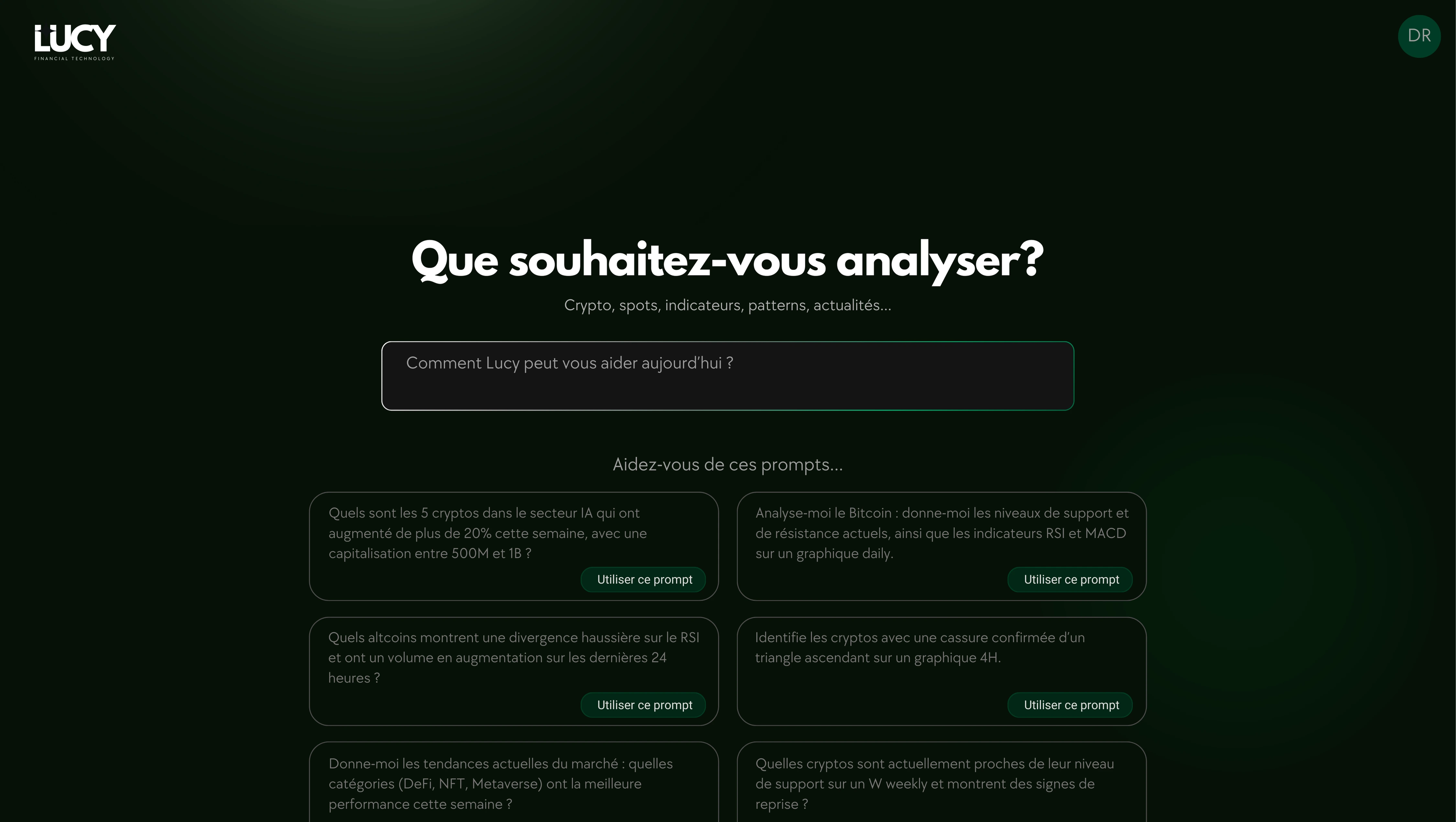 graphique de trading avec Lucy