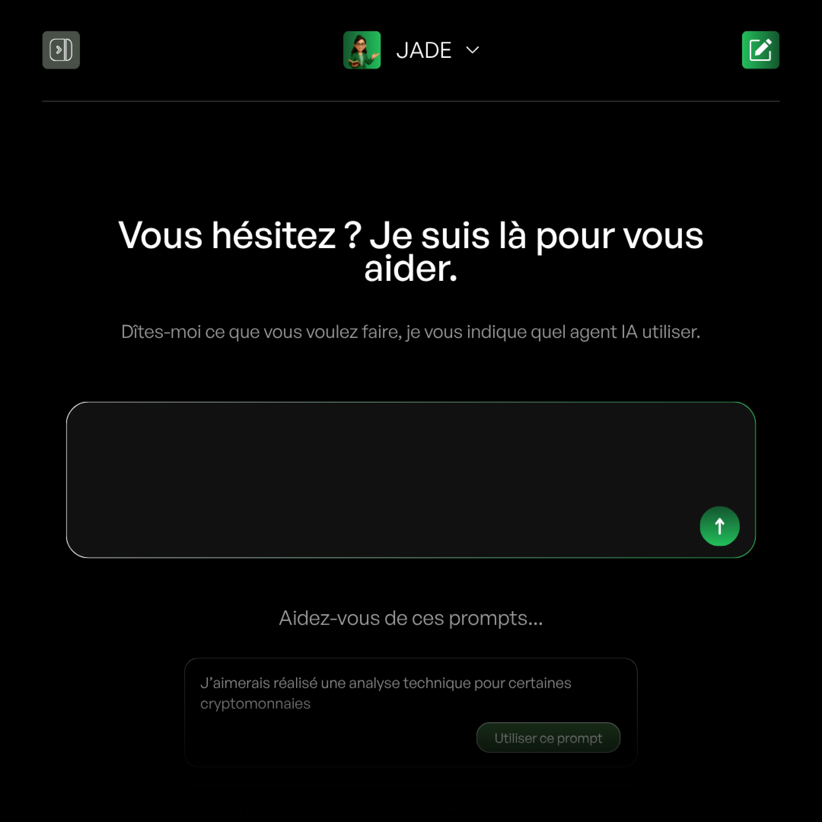 Visual representation for tip: Jade vous oriente instantanément vers le bon agent selon votre besoin.